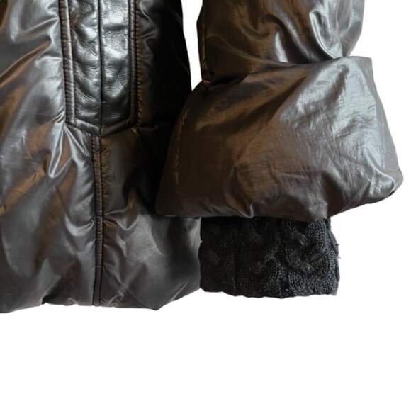 Mackage Peaches Double Zip Fur Hood Parka SM Black Nylon Cableknit Collar - Picture 8 of 16